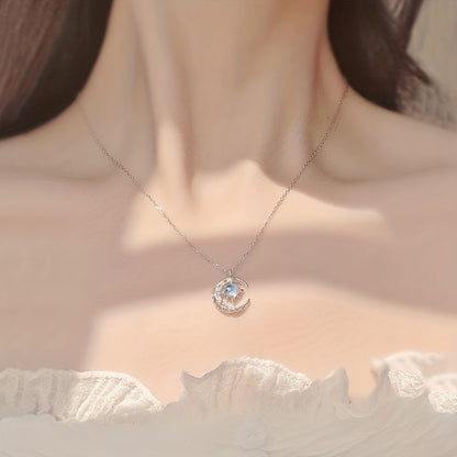 Dainty Moonstone Pendant Necklace