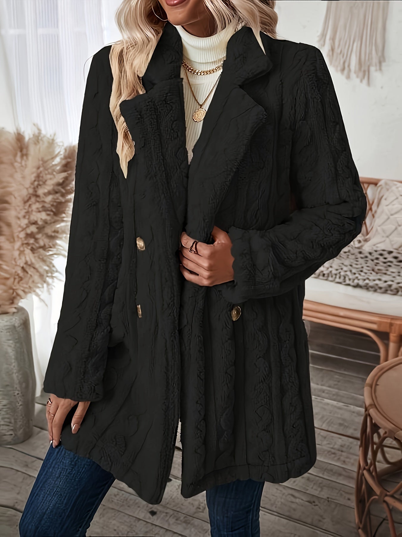 Cozy Knit textured Winter Coat