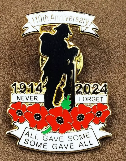 Soldier 1914- 2024 Poppy Pin Badge Brooch Remembrance Day All Gave Some