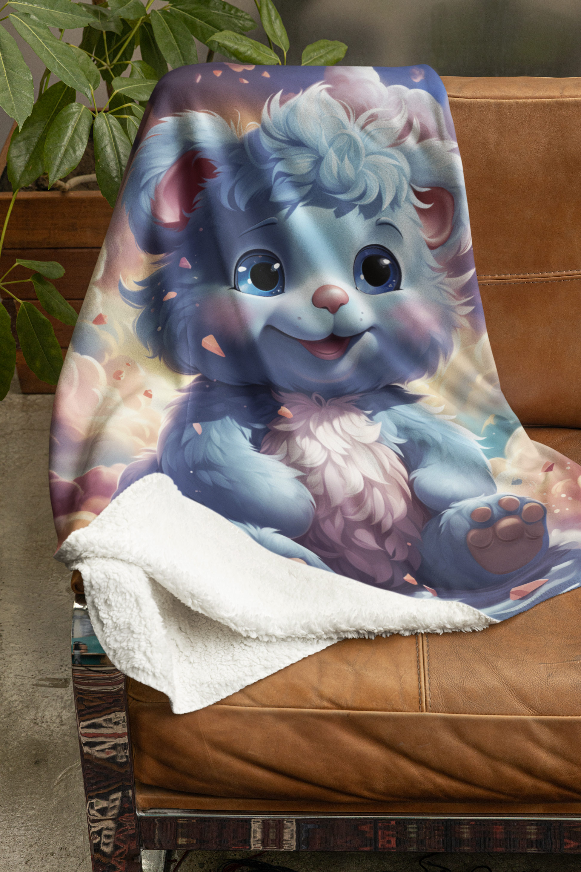 Cute Blue Teddy Bear blanket