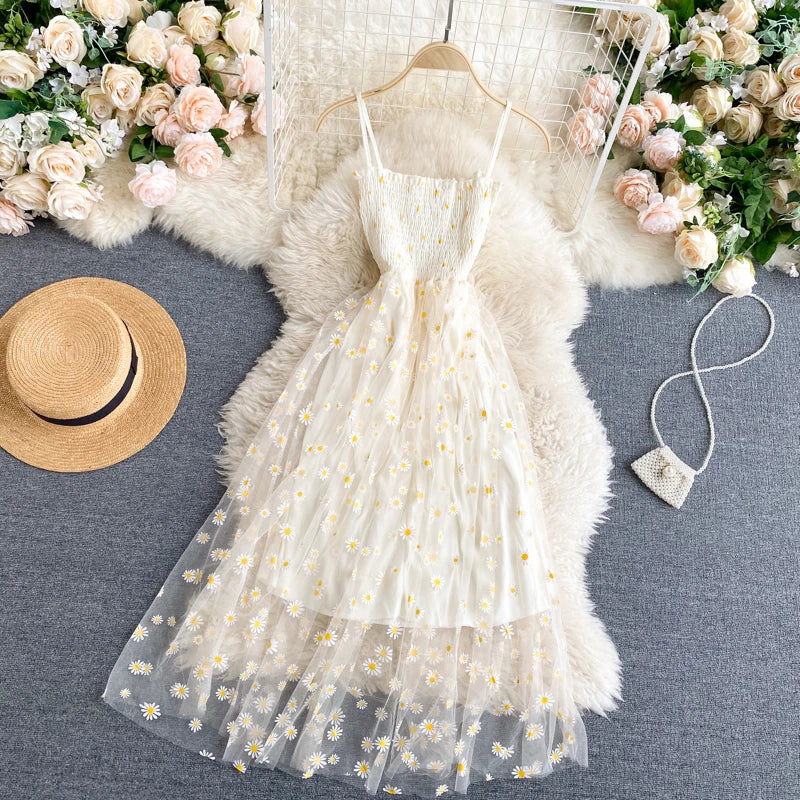 Korean Fashion Daisy Flower Dress