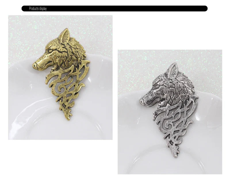 Vintage Wolf Head Brooch