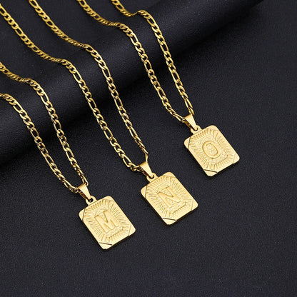 Gold Initial Letter Necklace