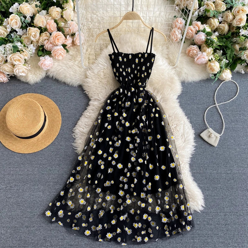 Korean Fashion Daisy Flower Dress