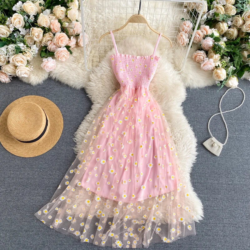 Korean Fashion Daisy Flower Dress