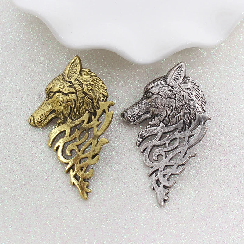 Vintage Wolf Head Brooch