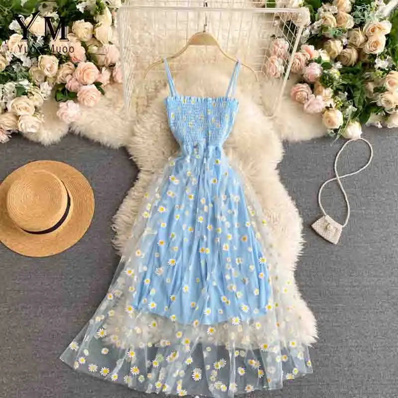 Korean Fashion Daisy Flower Dress