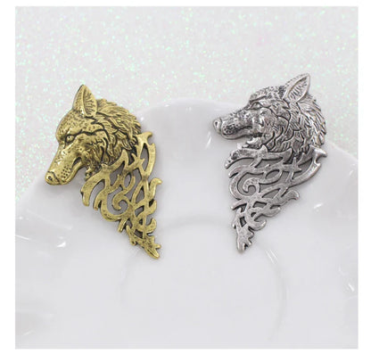 Vintage Wolf Head Brooch