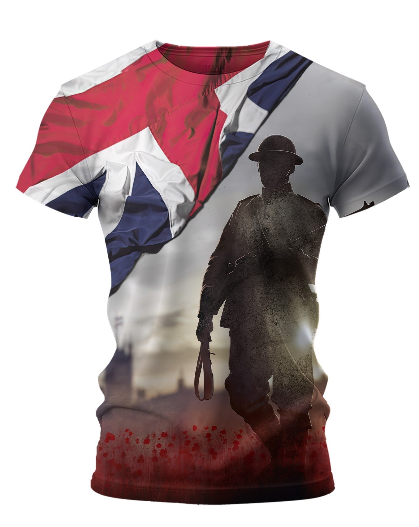 Uk Soldier Flag Poppy Area - Promo T-Shirt