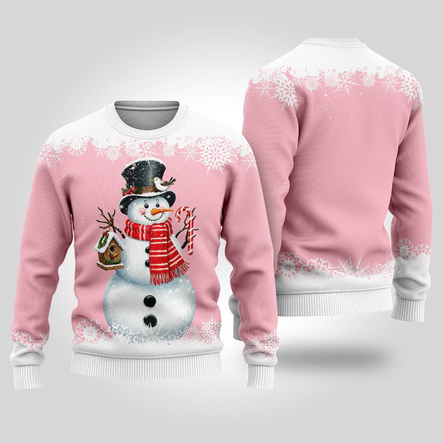 Christmas Sweater Snowman Snowflakes