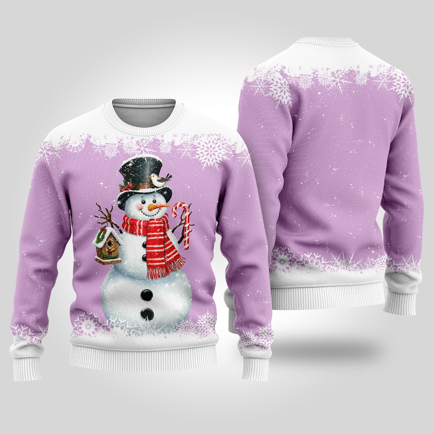 Christmas Sweater Snowman Snowflakes