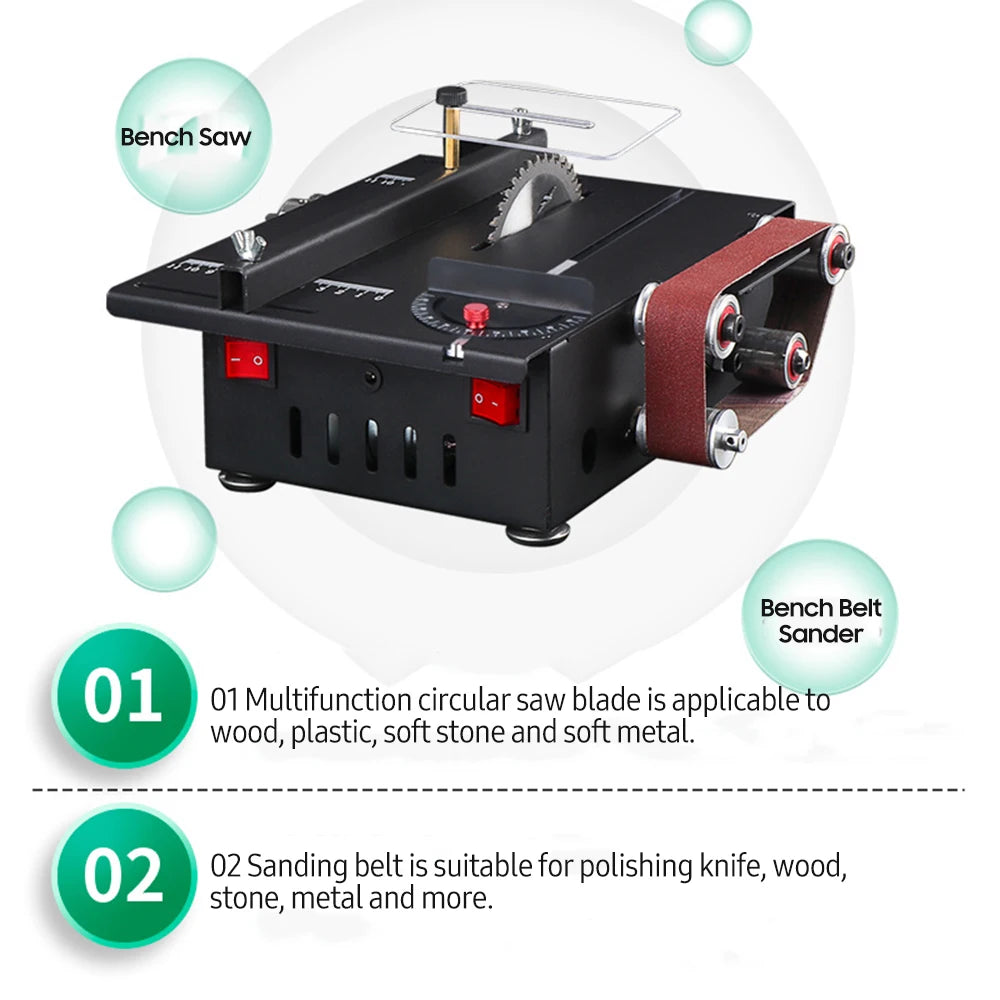 200W Mini Bench Circular Saw and Belt Sander