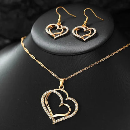 3 Pcs Set Heart Shaped Jewelry Pendant Necklace