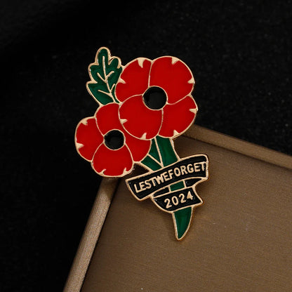 2024 Lest We Forget Poppy Flowers Pins World War I Commemorative Memorial Brooch