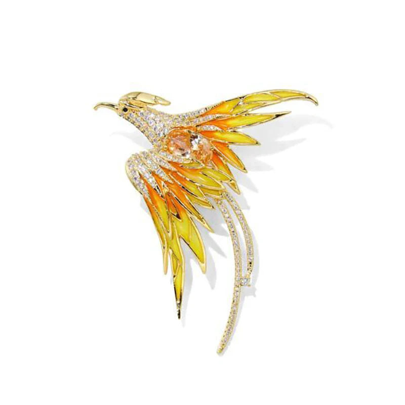 Elegant Multicolor Phoenix Brooch