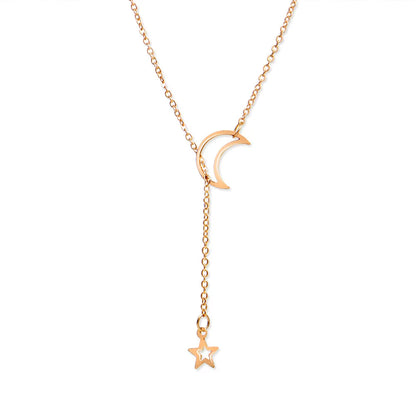 Gold Moon Star Pendant Necklace