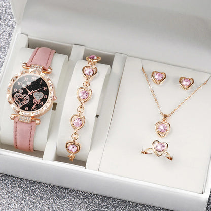 Rhinestone Heart  Jewelry Set