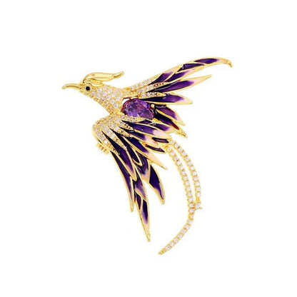 Elegant Multicolor Phoenix Brooch