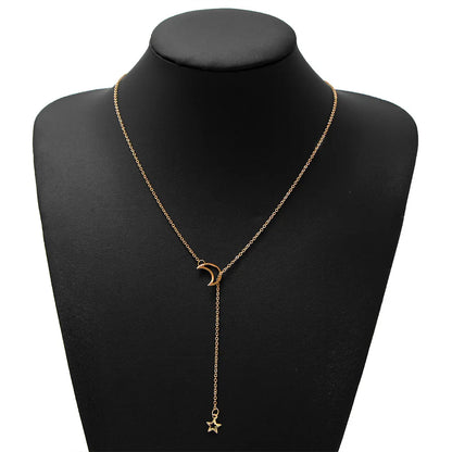 Gold Moon Star Pendant Necklace