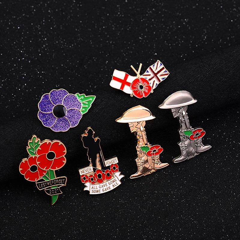 Badge UK USA France Canada World War Remembrance Pin Badge