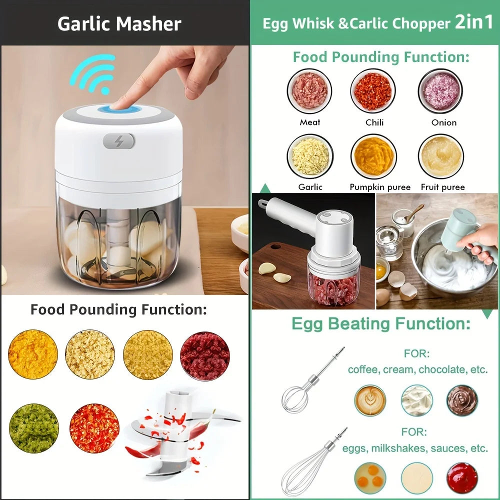 Electric Kitchen Food Chopper Portable Grinder