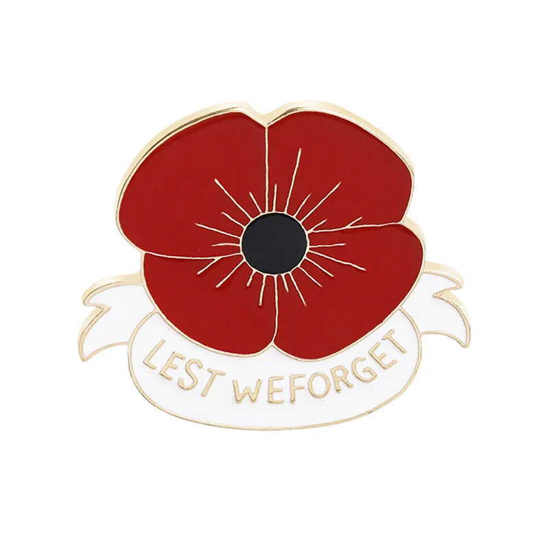 Poppy Flower Badge 2024 UK USA France Canada World War Remembrance Veteran