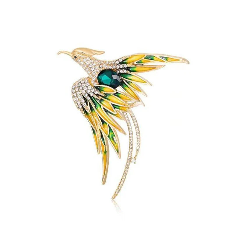 Elegant Multicolor Phoenix Brooch