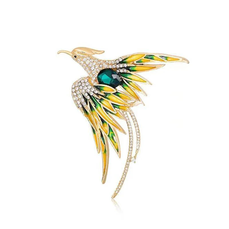 Elegant Multicolor Phoenix Brooch