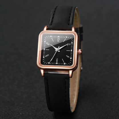 Square Watch Leather Band Set