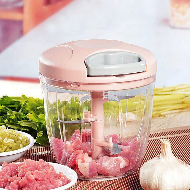 Manual Meat Mincer Garlic Chopper Rotate Press Crusher