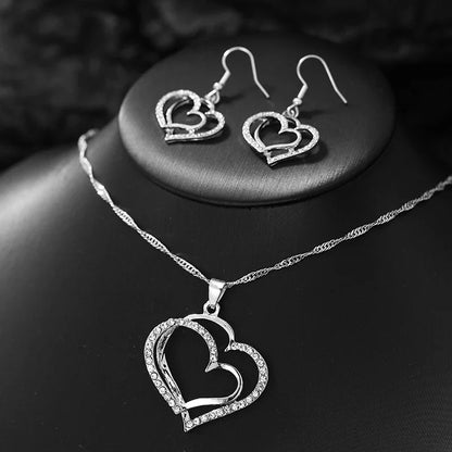 3 Pcs Set Heart Shaped Jewelry Pendant Necklace