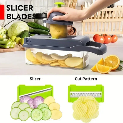 Multifunctional Vegetable Chopper Handle Slicer And Dicer