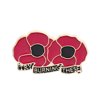 Poppy Flower Badge 2024 UK USA France Canada World War Remembrance Veteran