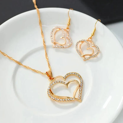 3 Pcs Set Heart Shaped Jewelry Pendant Necklace