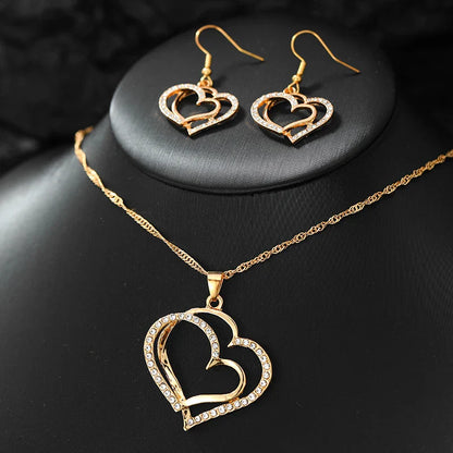 3 Pcs Set Heart Shaped Jewelry Pendant Necklace