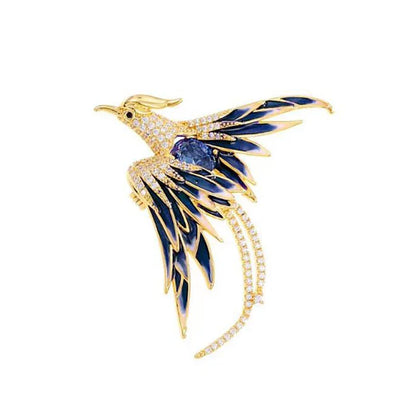 Elegant Multicolor Phoenix Brooch