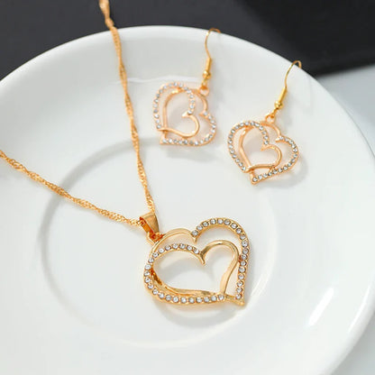 3 Pcs Set Heart Shaped Jewelry Pendant Necklace