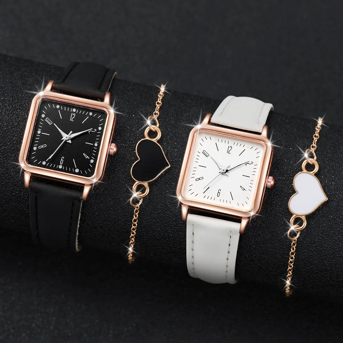 Square Watch Leather Band Set