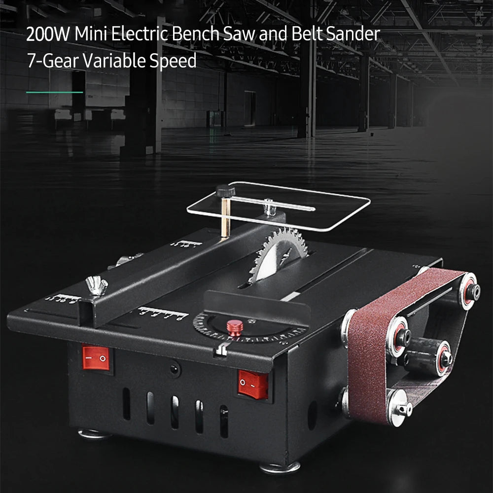 200W Mini Bench Circular Saw and Belt Sander