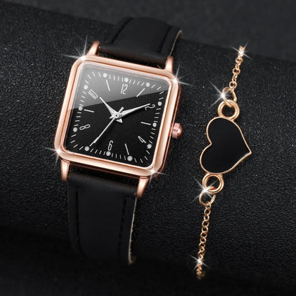 Square Watch Leather Band Set