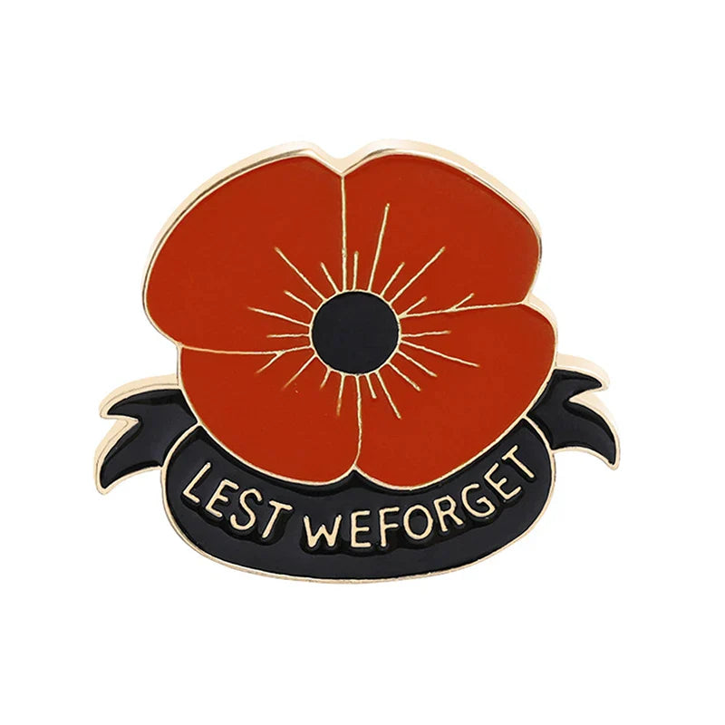 Poppy Flower Badge 2024 UK USA France Canada World War Remembrance Veteran