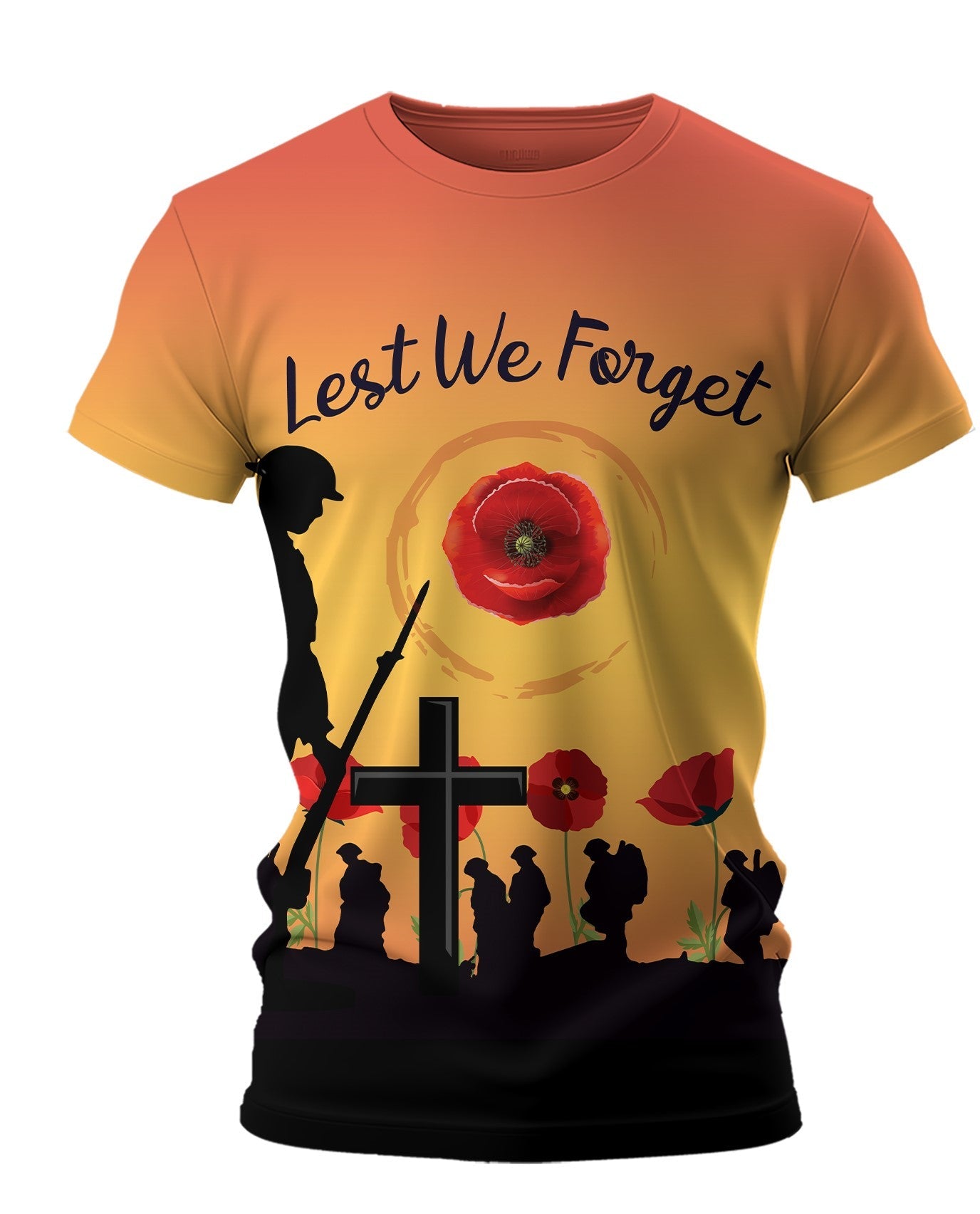 Sunset Soldier and Cross Lest We Forget