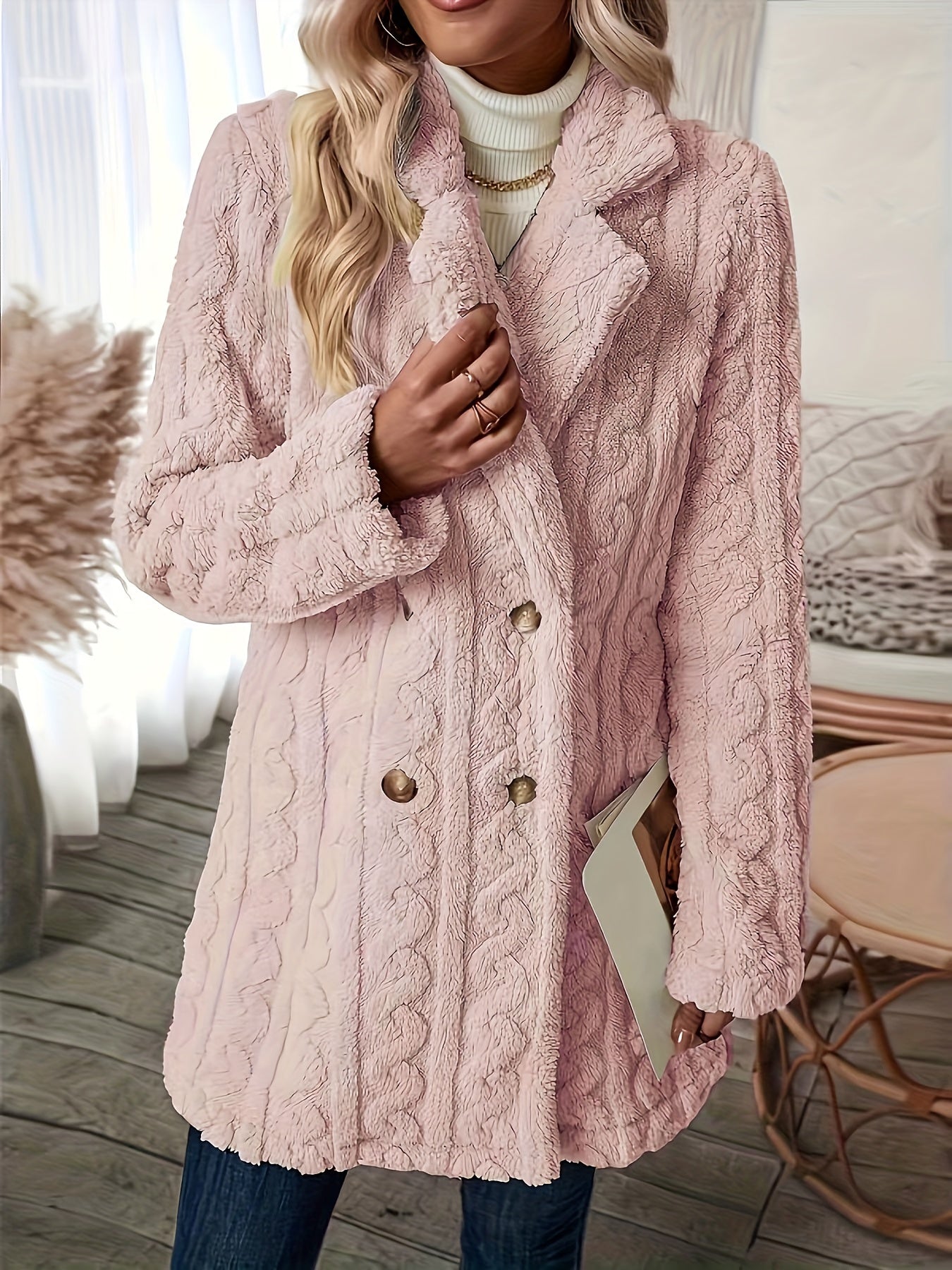 Cozy Knit textured Winter Coat